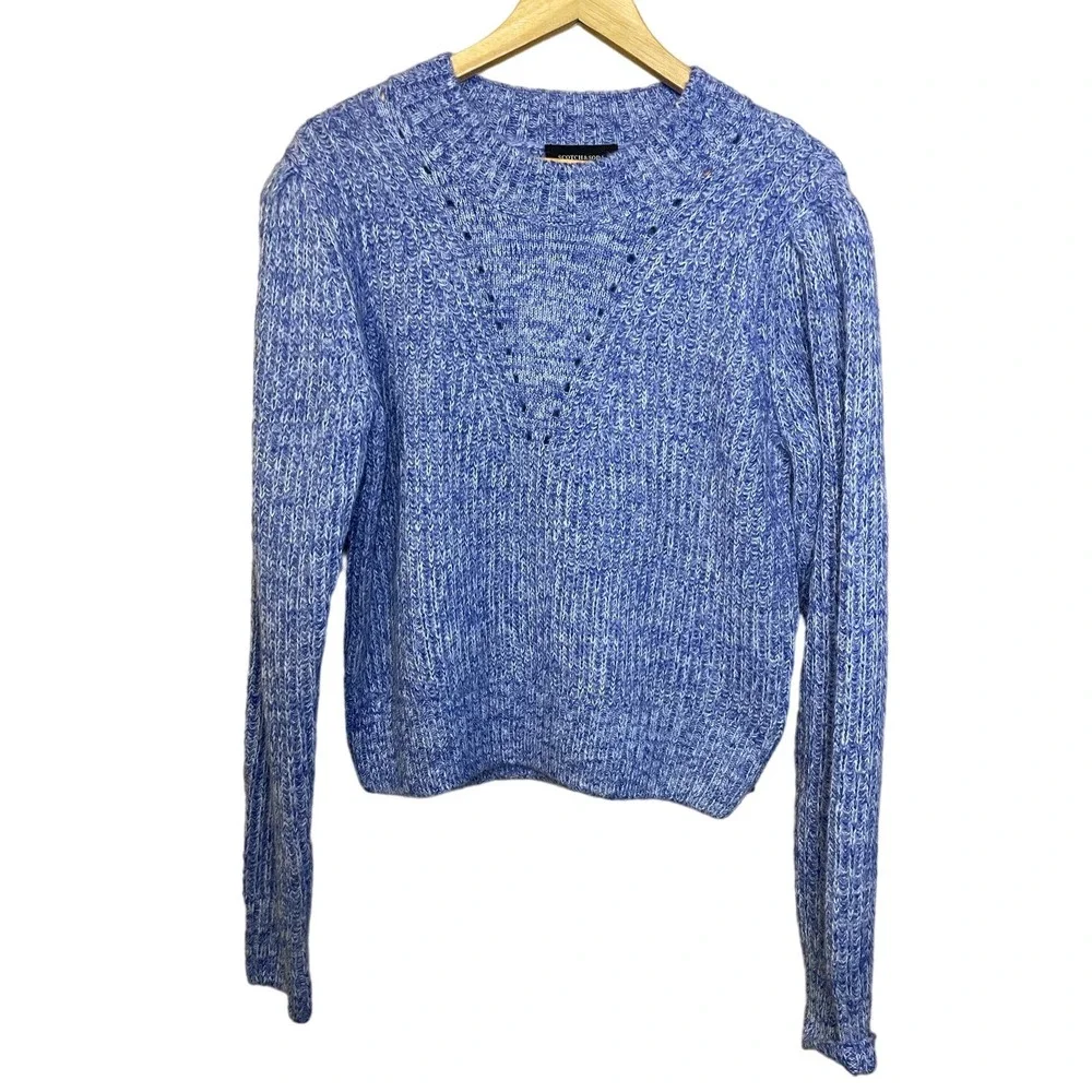 Scotch & Soda Loose Fit Crew Neck Pullover Sweater Blue - Picture 2 of 5